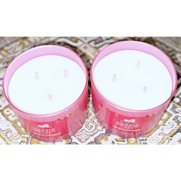 Lot of 2 Bath & Body Works Birthday Cake Milk Bar Large 3-Wick Candle 14.5oz - Picture 4 of 4